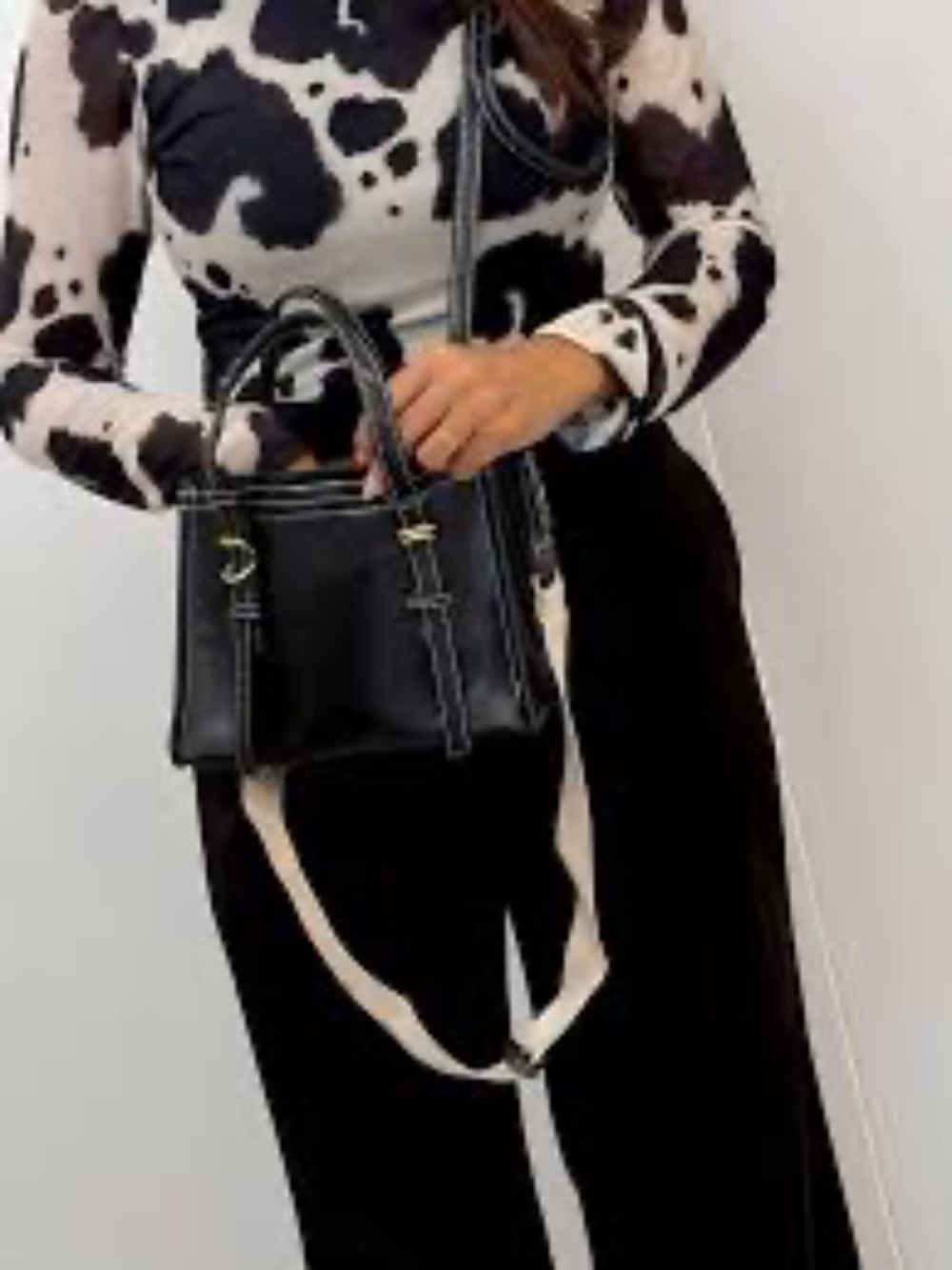 NWT Zara Black Mini Shopper Tote Bag
